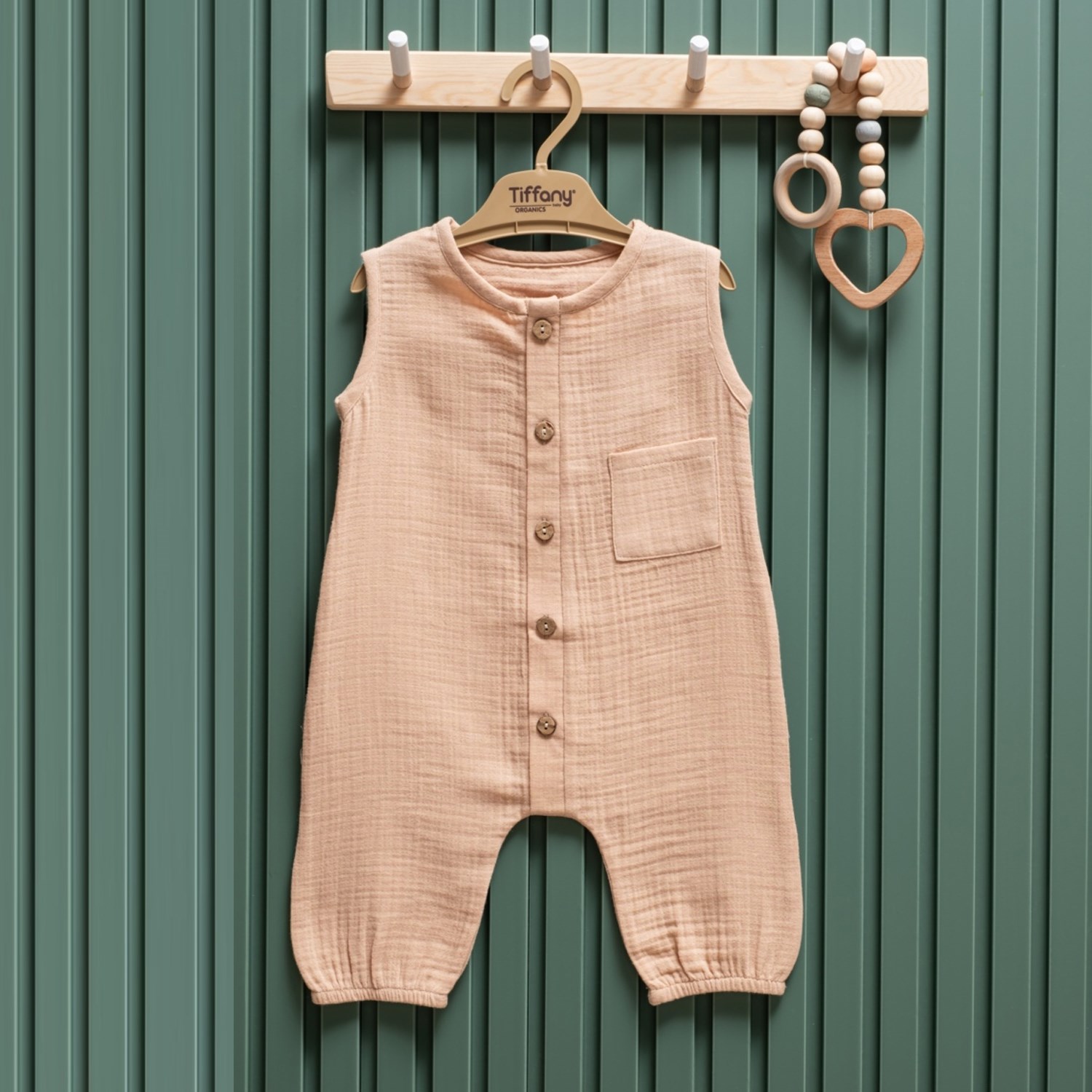 Tiffany Baby Müslin Theme Uzun Atlet Tulum 26024 Bej