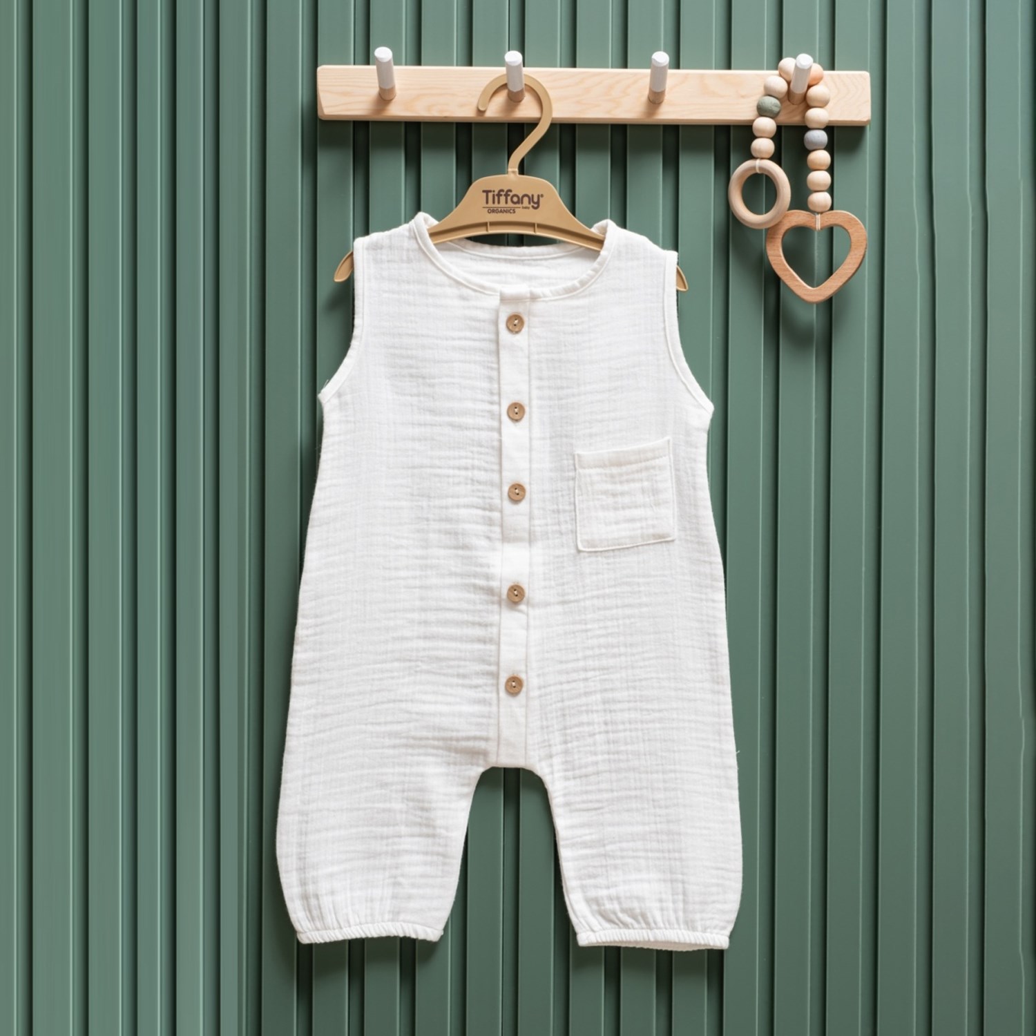 Tiffany Baby Müslin Theme Uzun Atlet Tulum 26024 Ekru
