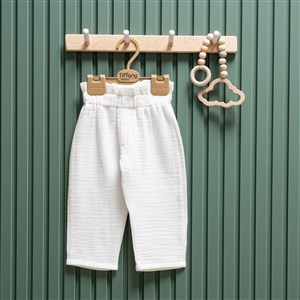 Tiffany Baby Müslin Theme Fırfırlı Pantolon 26031 Ekru
