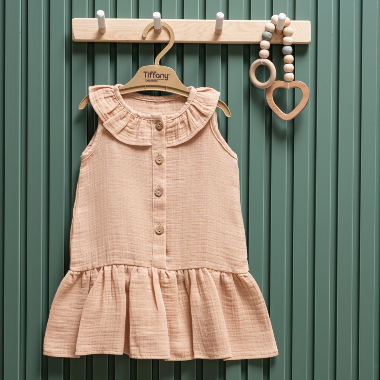 Tiffany Baby Müslin Theme Elbise 26086 Bej