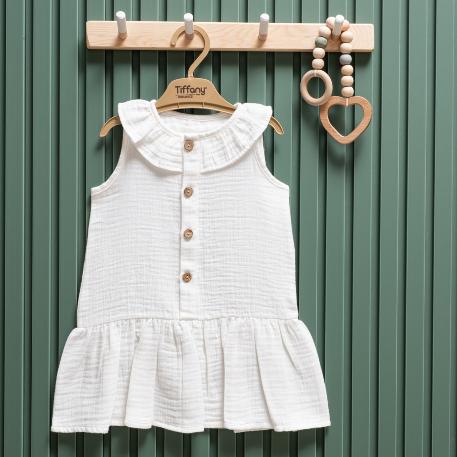 Tiffany Baby Müslin Theme Elbise 26086 Ekru