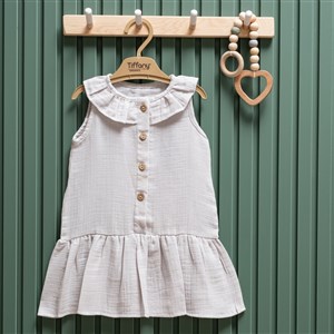 Tiffany Baby Müslin Theme Elbise 26086 Gri