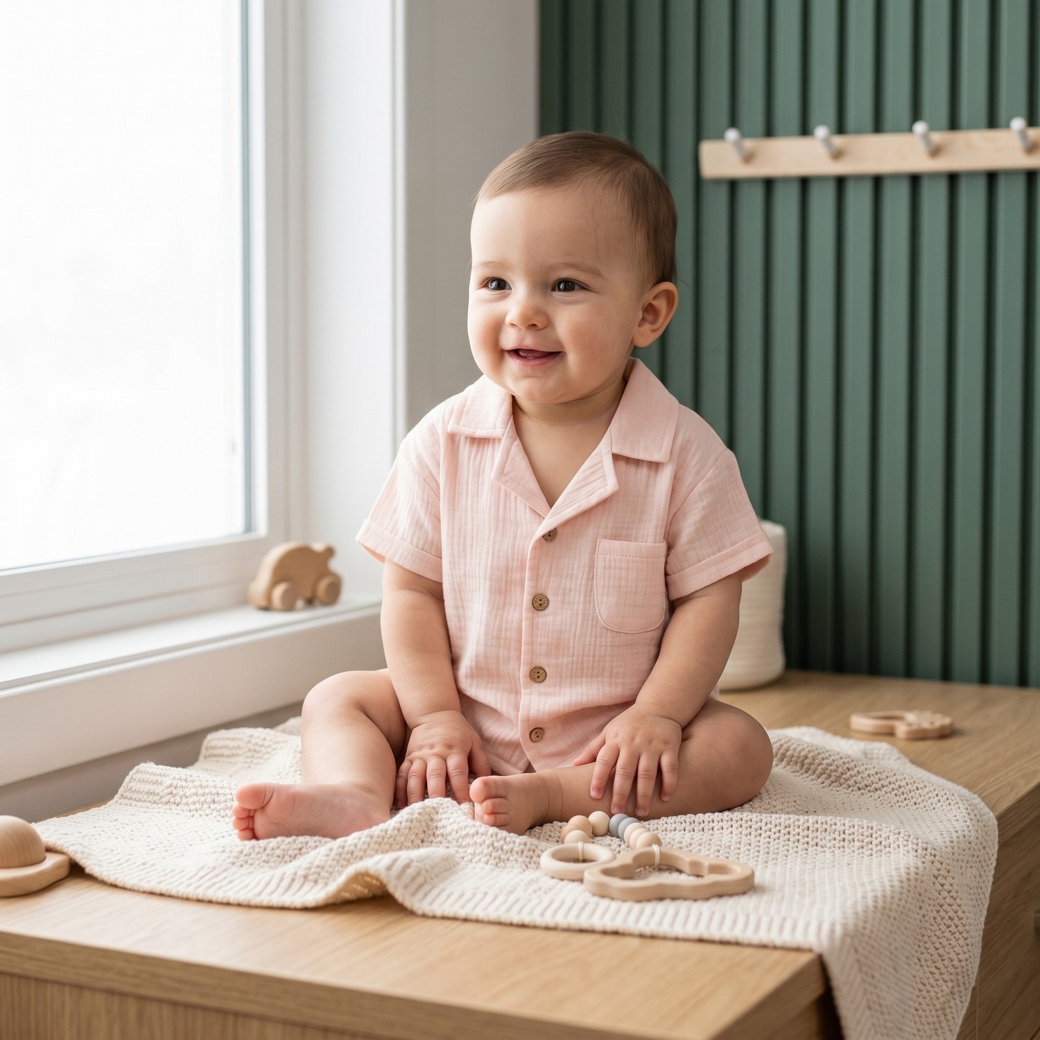 Tiffany Baby Müslin Theme Kısa Kollu Gömlek 26093