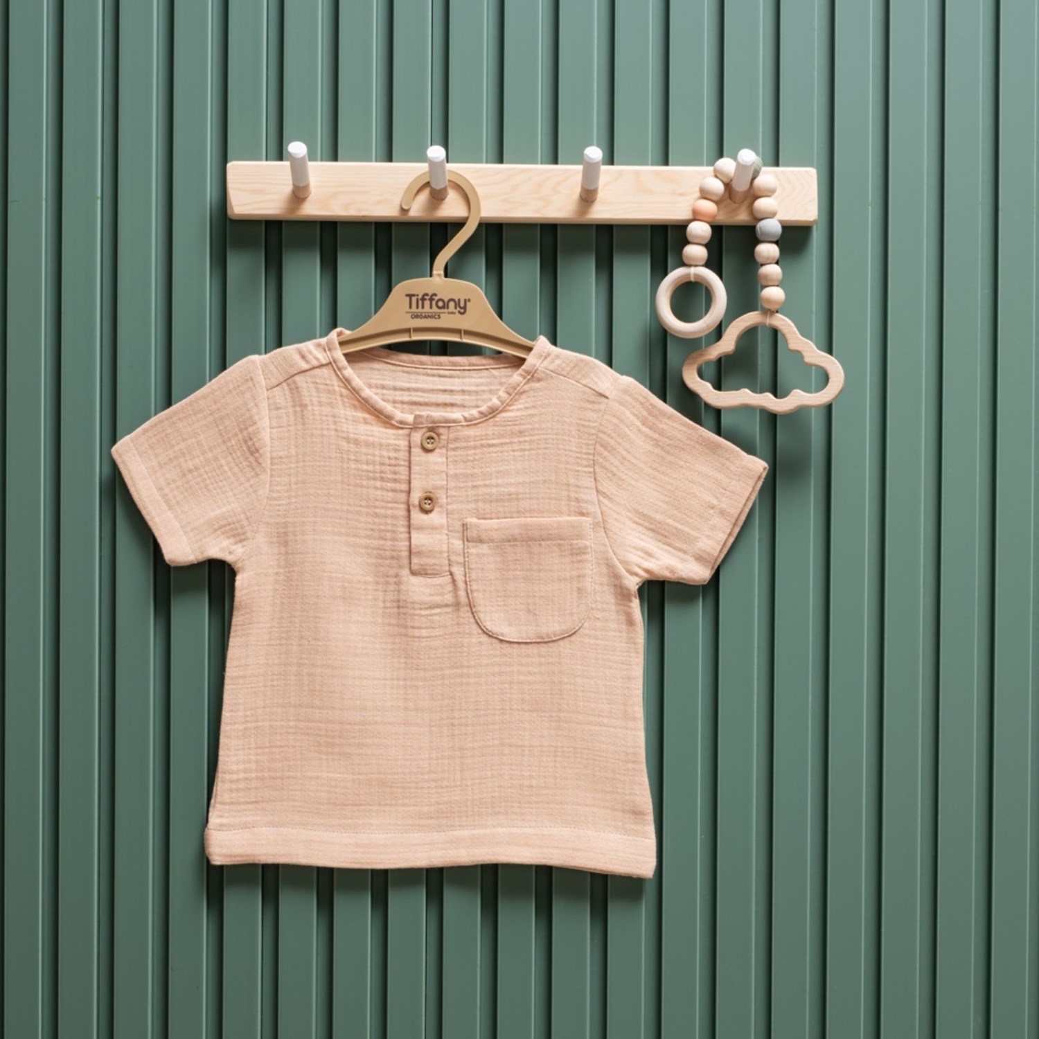 Tiffany Baby Müslin Theme Kısa Kol Tişört 26117 Bej