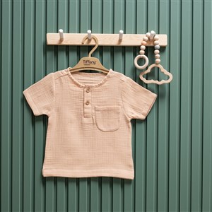 Tiffany Baby Müslin Theme Kısa Kol Tişört 26117 Bej