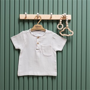 Tiffany Baby Müslin Theme Kısa Kol Tişört 26117 Gri