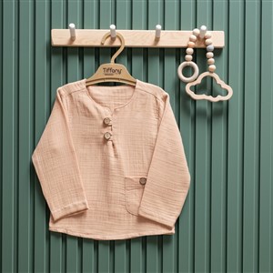 Tiffany Baby Müslin Theme Uzun Kol Tişört 26121 Bej