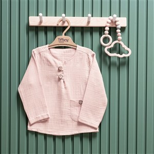Tiffany Baby Müslin Theme Uzun Kol Tişört 26121 Pudra