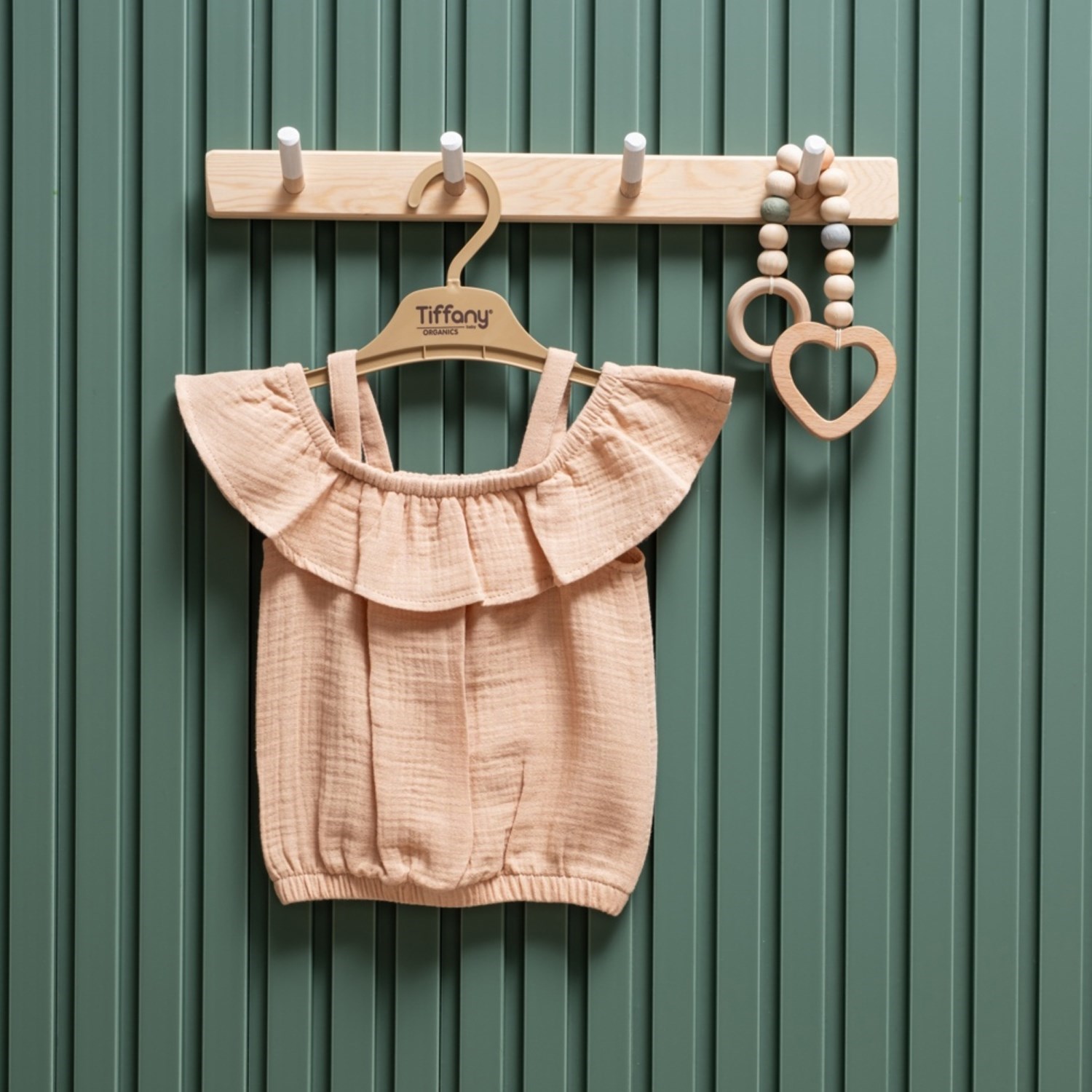 Tiffany Baby Müslin Theme İp Askılı Tişört 26122 Bej