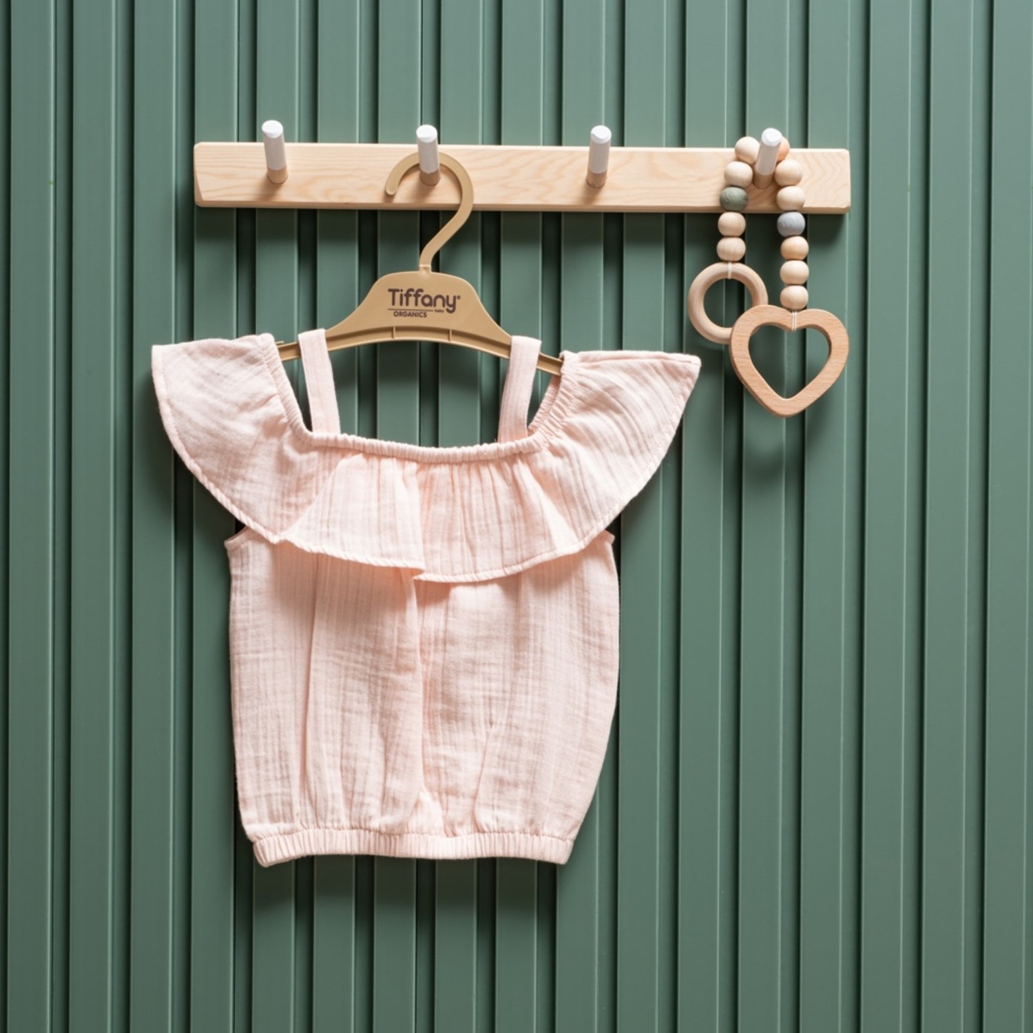 Tiffany Baby Müslin Theme İp Askılı Tişört 26122 Pudra