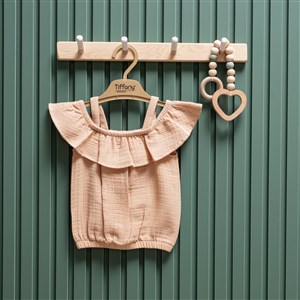 Tiffany Baby Müslin Theme İp Askılı Tişört 26122 Bej