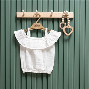Tiffany Baby Müslin Theme İp Askılı Tişört 26122 Ekru