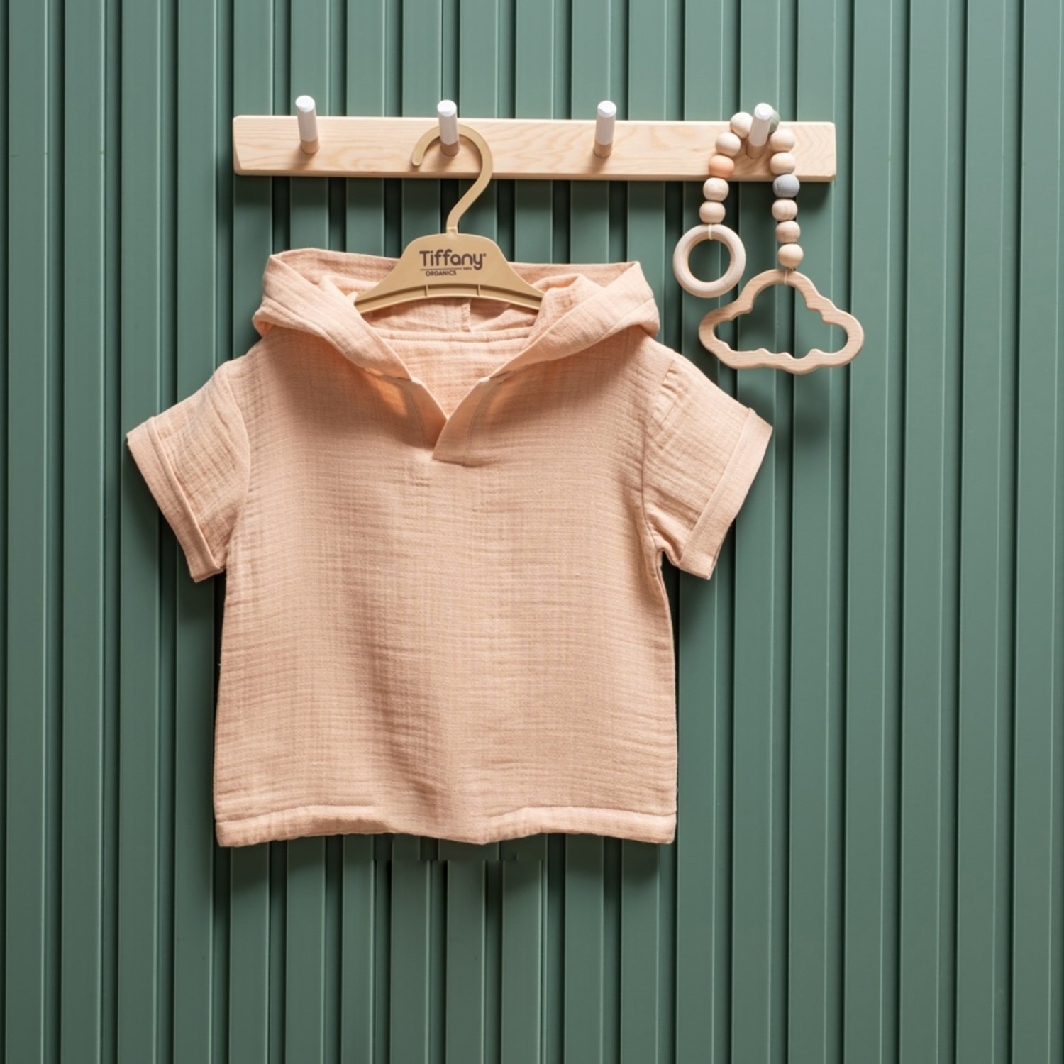 Tiffany Baby Müslin Theme Kapşonlu Tişört 26123 Bej