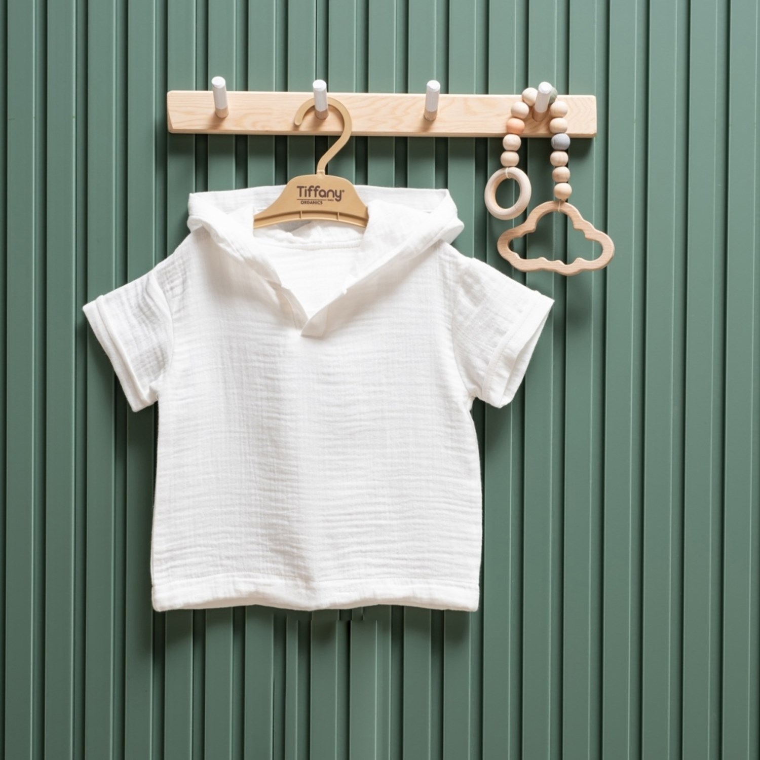 Tiffany Baby Müslin Theme Kapşonlu Tişört 26123 Ekru