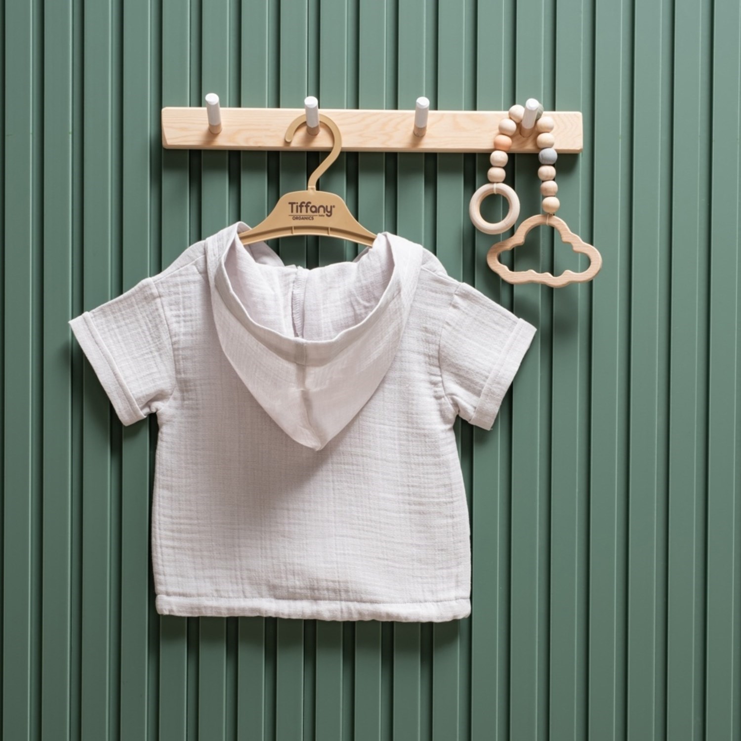 Tiffany Baby Müslin Theme Kapşonlu Tişört 26123 Gri