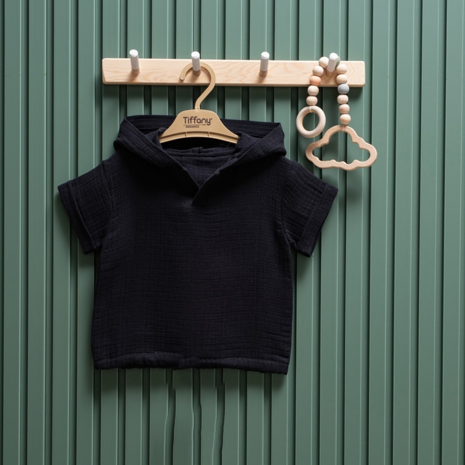 Tiffany Baby Müslin Theme Kapşonlu Tişört 26123 Siyah