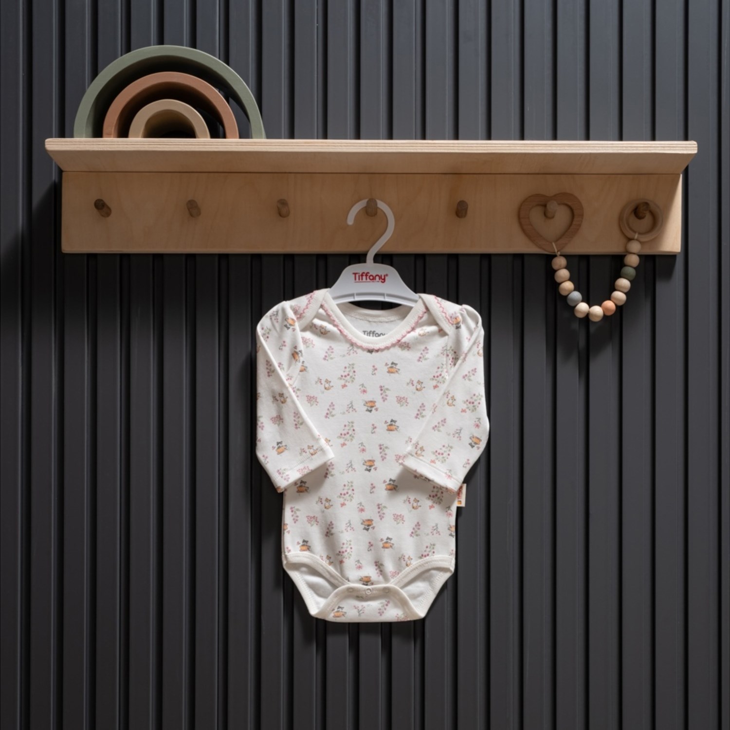 Tiffany Baby Cute Cats Theme Uzun Kol Body 34011 Ekru