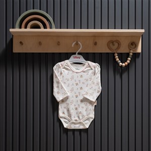 Tiffany Baby Cute Cats Theme Uzun Kol Body 34011 Ekru