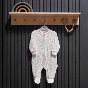 Tiffany Baby Cute Cats Theme Fermuarlı Tulum 34040 Ekru