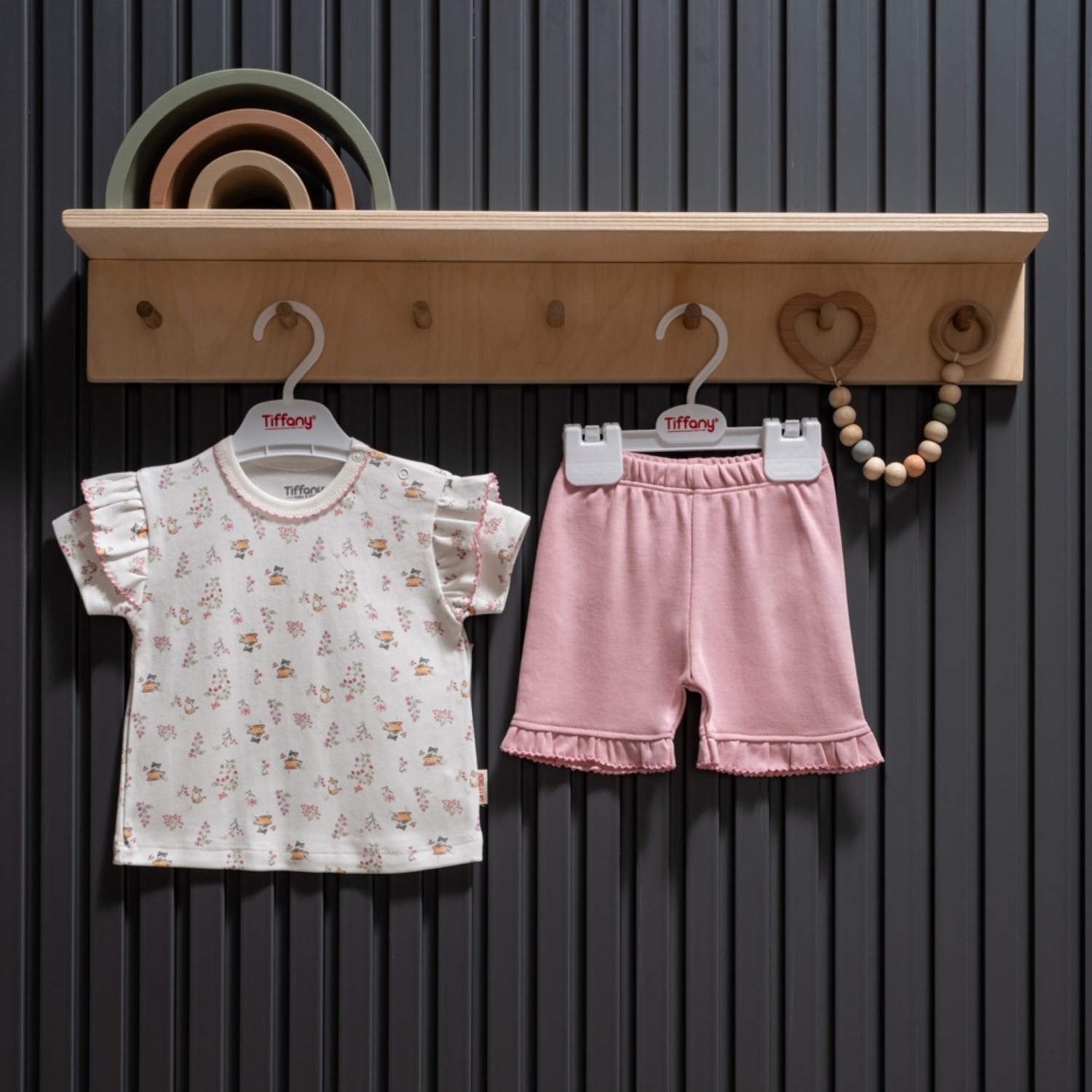 Tiffany Baby Cute Cats Theme Şort Takım 34104 Ekru