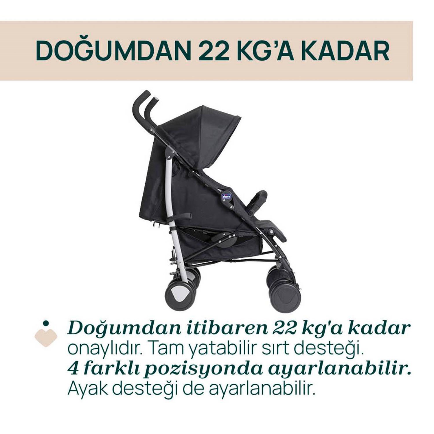 Chicco Echo Lite  Bebek Arabası Ebony