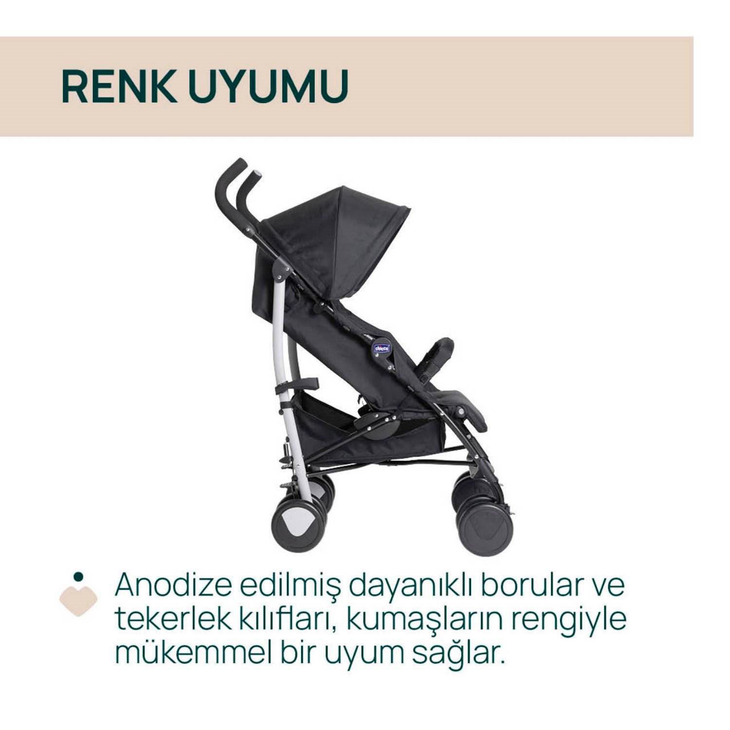 Chicco Echo Lite  Bebek Arabası Ebony