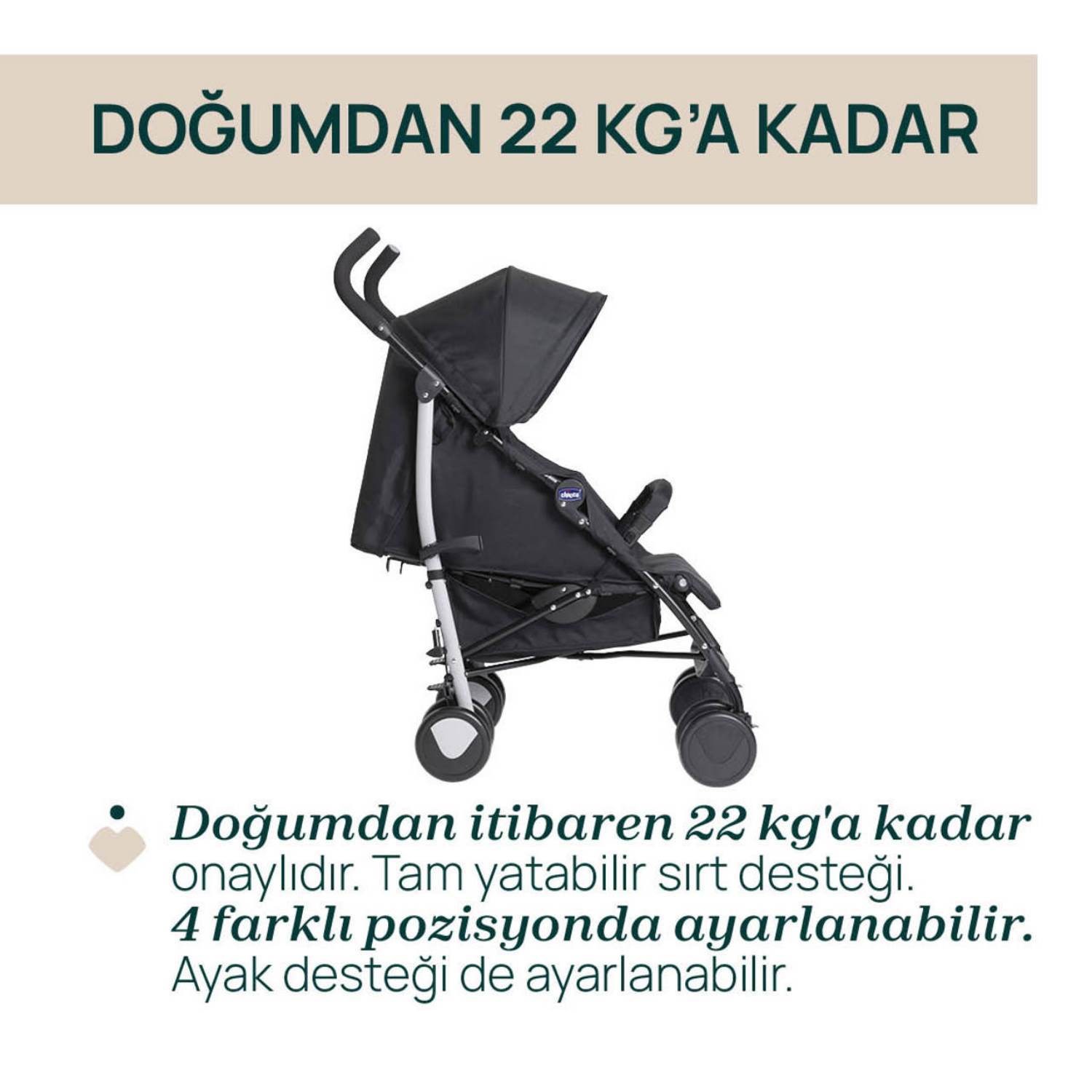 Chicco Echo Lite  Bebek Arabası Nut
