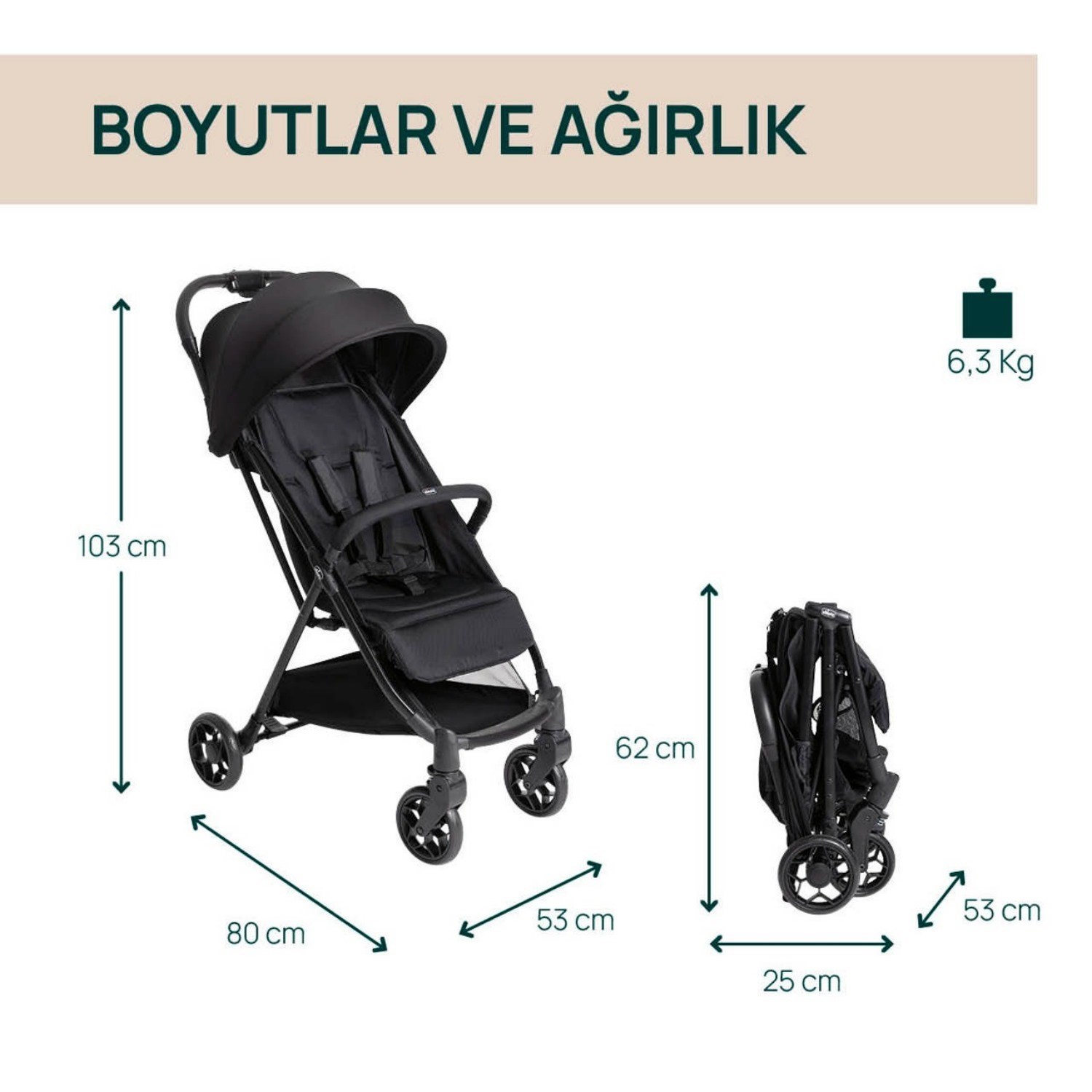 Chicco Urbino Bebek Arabası Black