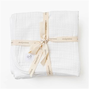 Andywawa Müslin Home Bebek Battaniye 105x120 Cm AC25870 Beyaz