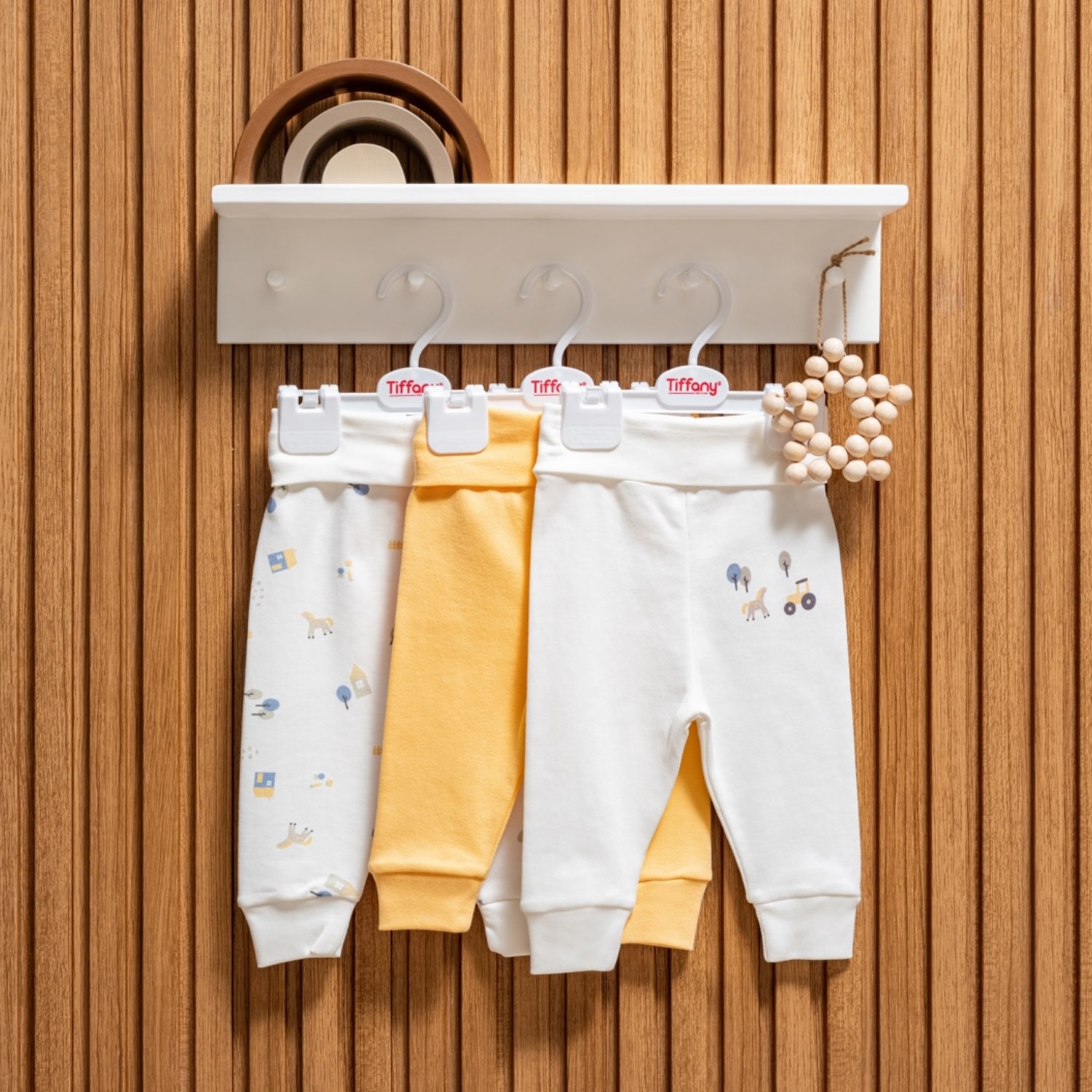 Tiffany Baby Tractor Theme 3'lü Patiksiz Pantolon 49006 Ekru