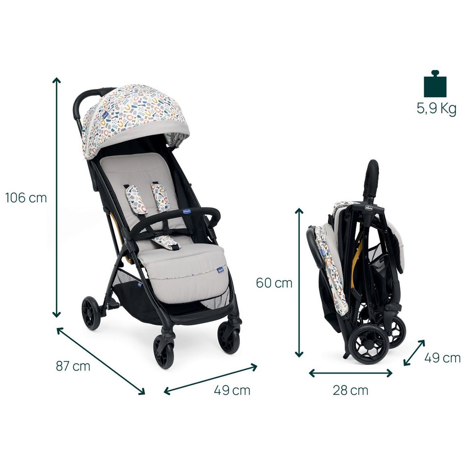 Chicco Glee İkiz Bebek Arabası Joking Beige