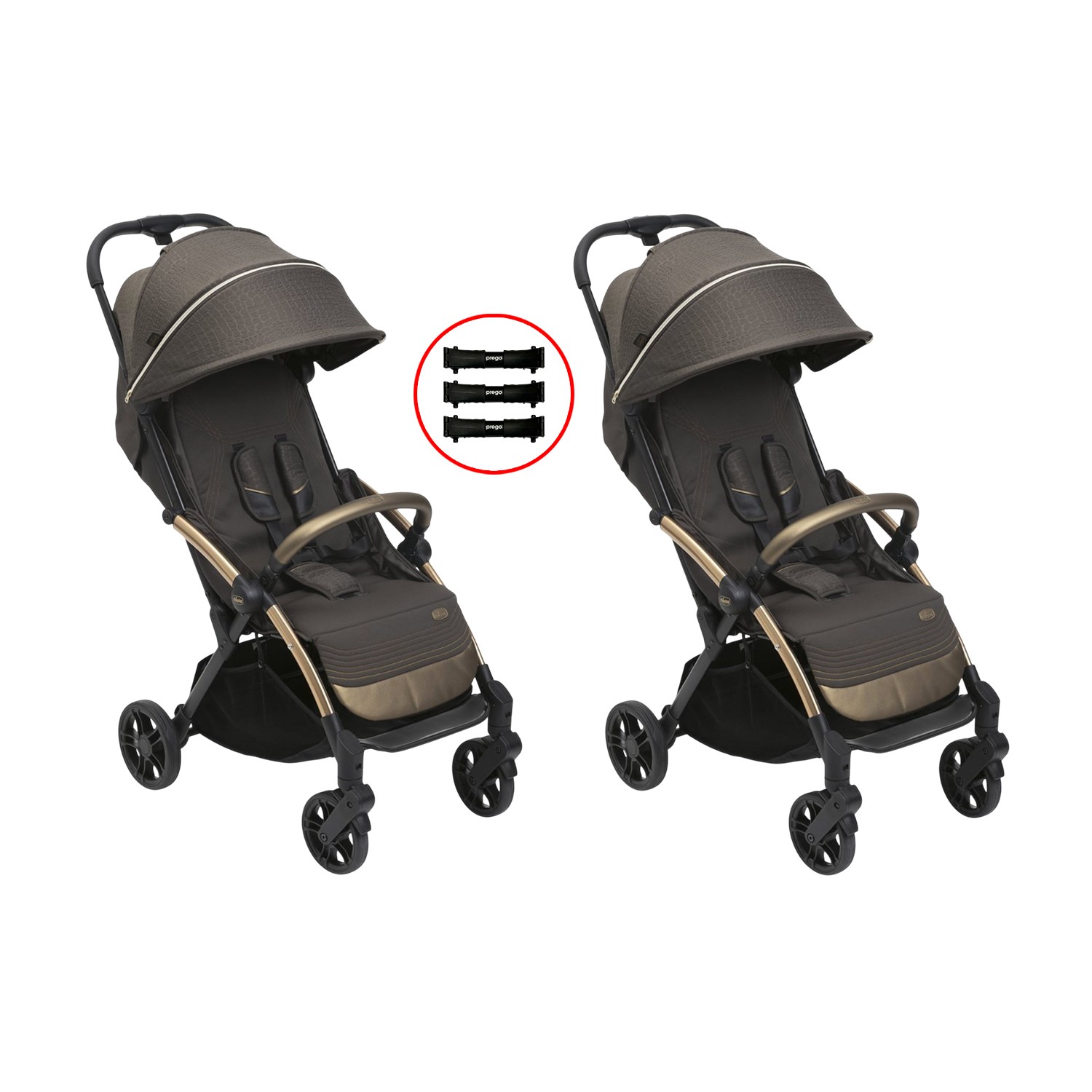 Chicco Goody XPlus İkiz Bebek Arabası Bronze Lizard Relux