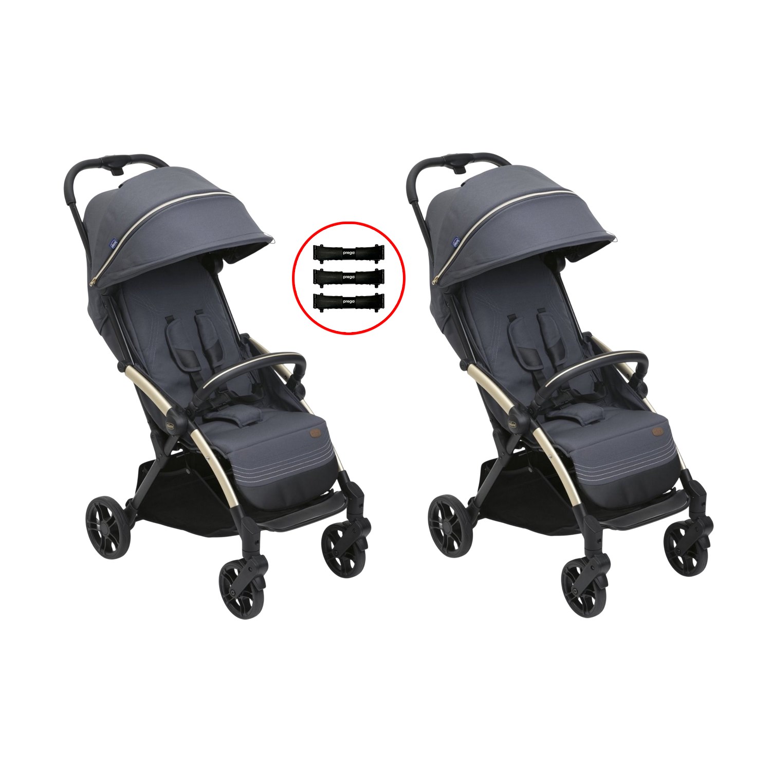 Chicco Goody XPlus İkiz Bebek Arabası Dark Shadow