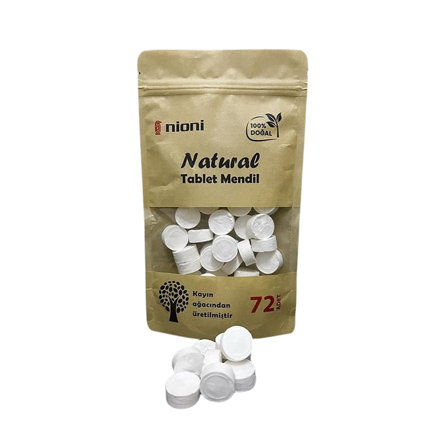 Nioni Natural Tablet Mendil 72 Adet Beyaz