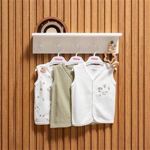 Tiffany Baby Farm Village Theme 3'lü Yelek 51005 Ekru