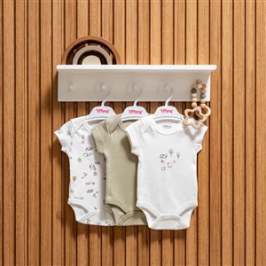 Tiffany Baby Farm Village Theme 3'lü Yarım Kol Body 51008 Ekru