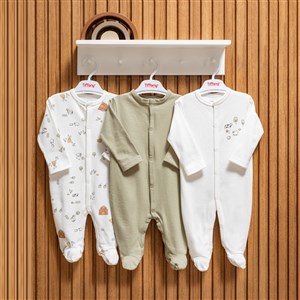 Tiffany Baby Farm Village Theme 3'lü Patikli Tulum 51040 Ekru