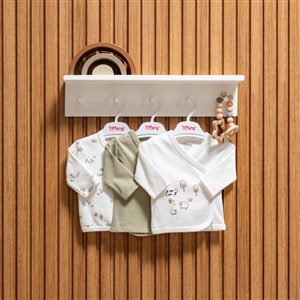 Tiffany Baby Farm Village Theme 3'lü Zıbın Set 51078 Ekru