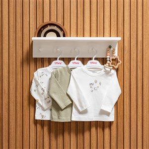 Tiffany Baby Farm Village Theme 3'lü Sweat 51096 Ekru