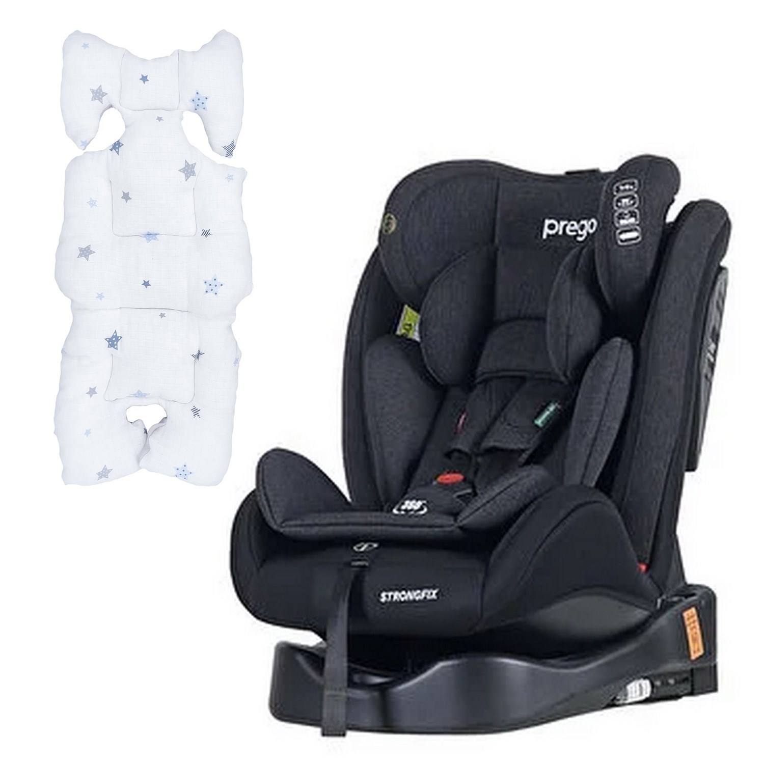 Prego StrongFix Oto Koltuğu-Müslin Oto Koltuk Minderi Füme-Beyaz Mavi