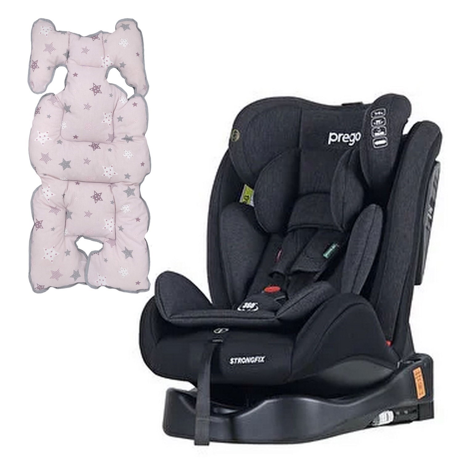 Prego Strong Fix Oto Koltuğu - Oto Koltuk Minderi Füme-Pembe