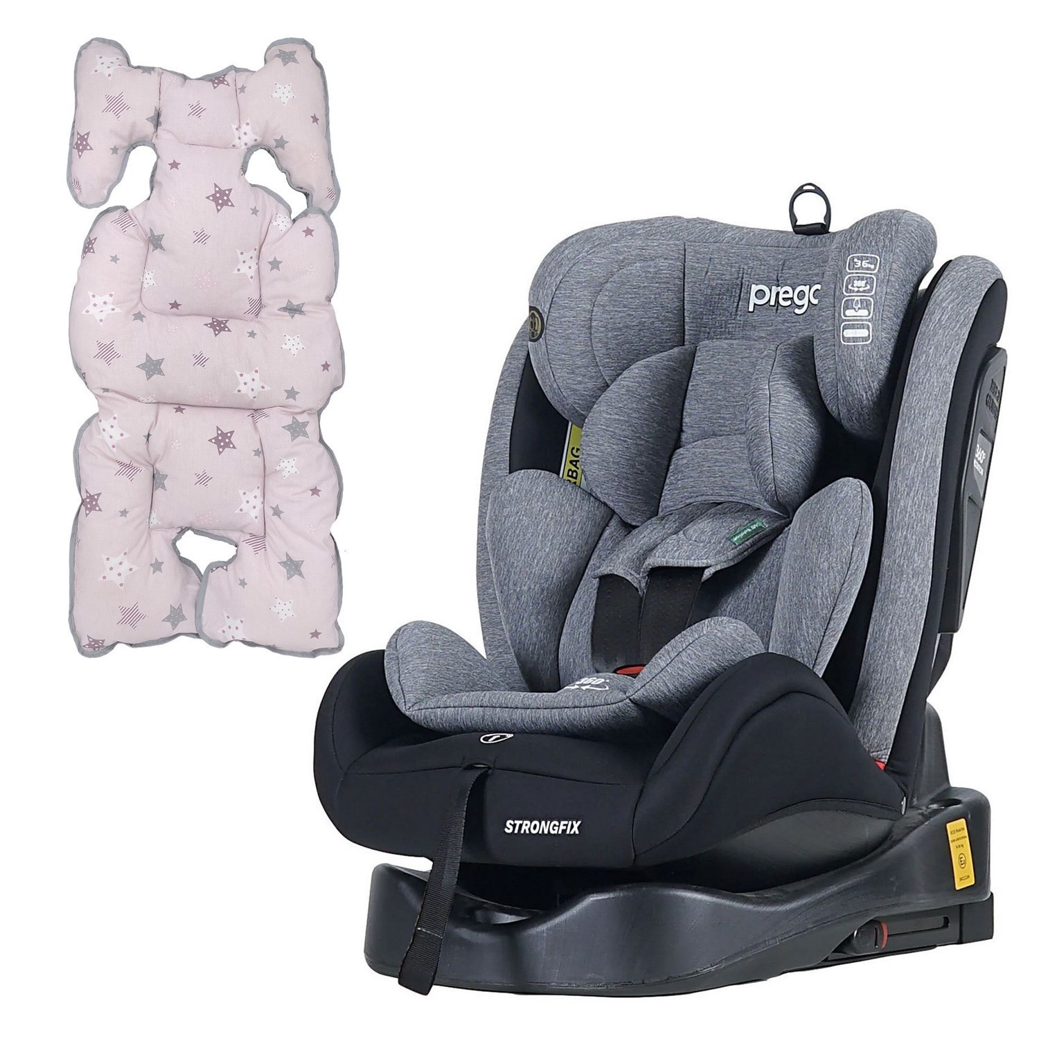 Prego Strong Fix Oto Koltuğu - Oto Koltuk Minderi Gri-Pembe