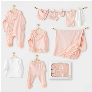 Andywawa Chic Girl 10'lu Hastane Çıkış Seti AC25311 Somon