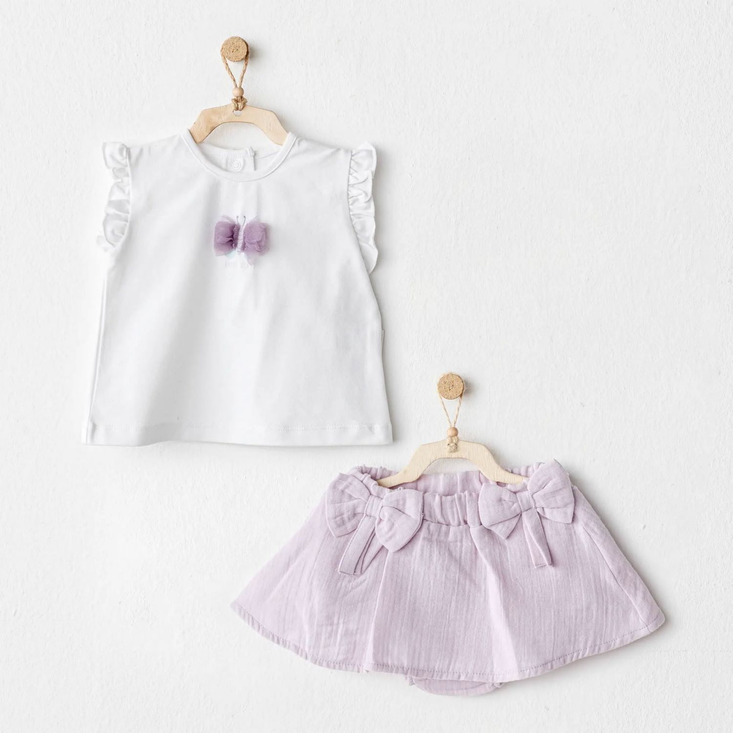 Andywawa Magical Butterfly 2'li Bebek Takım AC25575 Lila