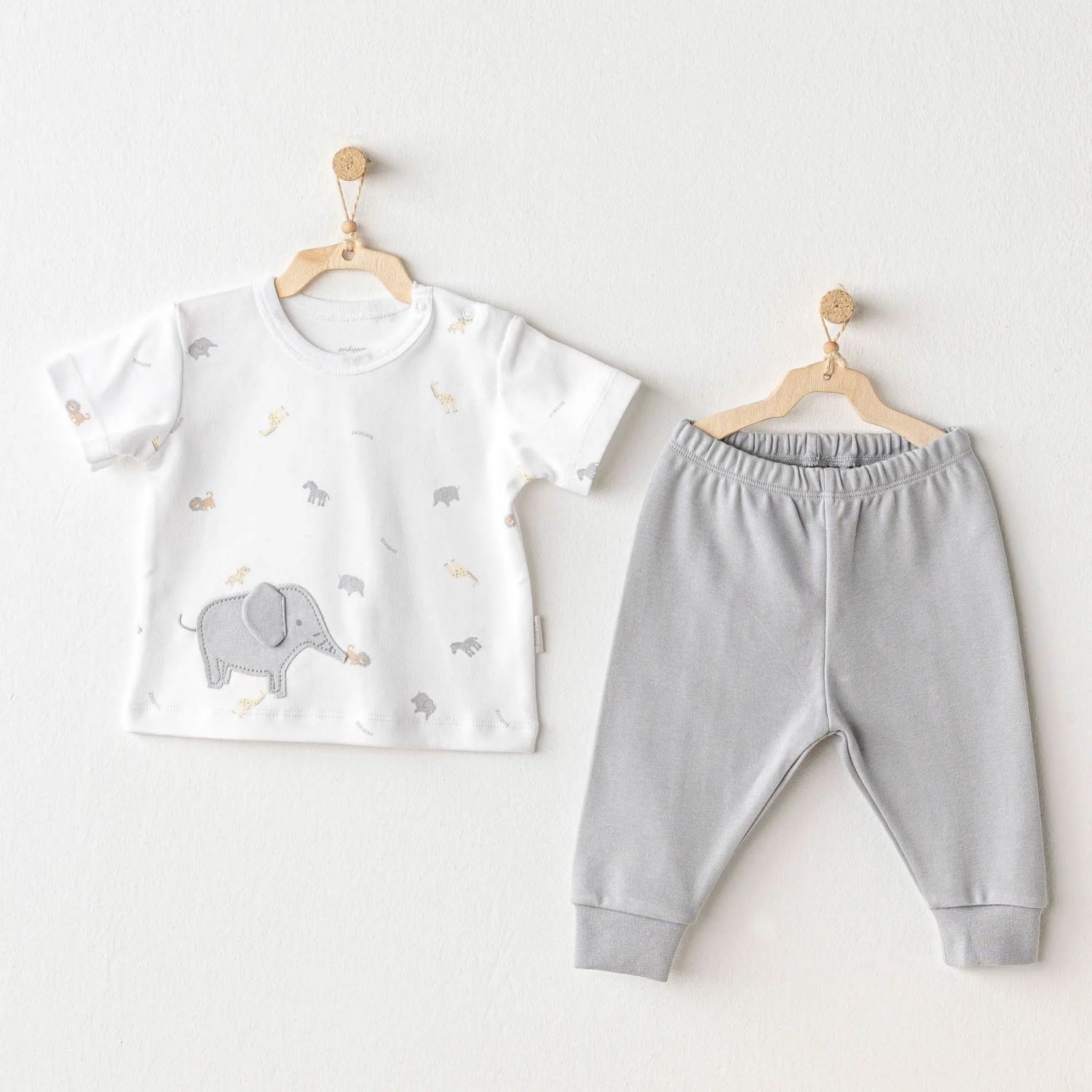 Andywawa Little King 2'li Bebek Takımı AC25809 Gri