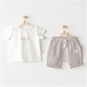 Andywawa Happy Animals 2'li Bebek Takımı AC25847 Gri