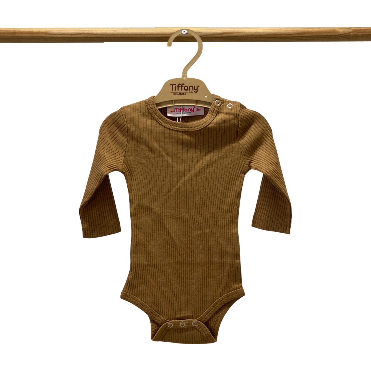 Tiffany Baby Organik Theme Uzun Kol Çıtçıtlı Body 88011 Hardal