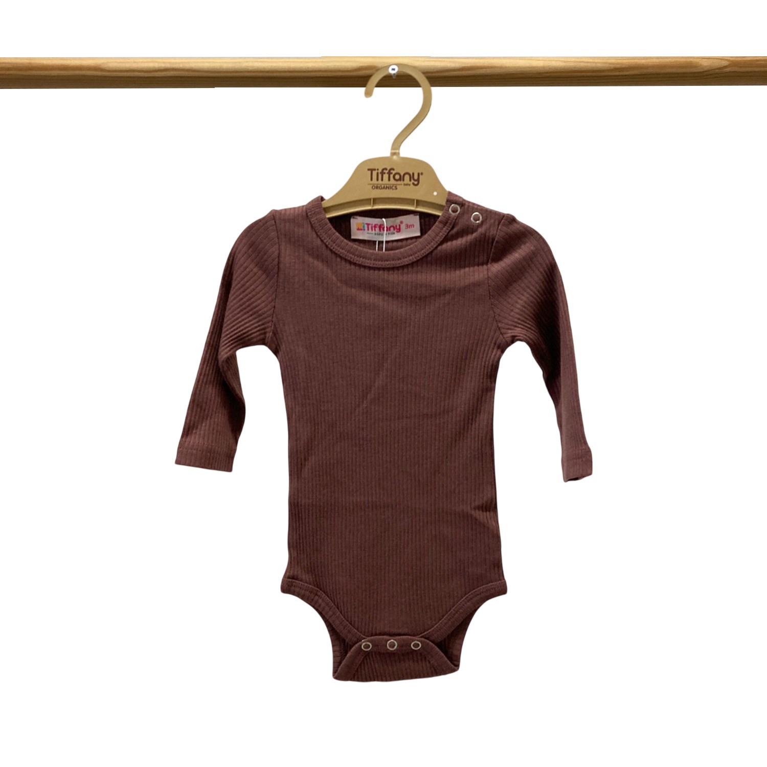 Tiffany Baby Organik Theme Uzun Kol Çıtçıtlı Body 88011 Kiremit