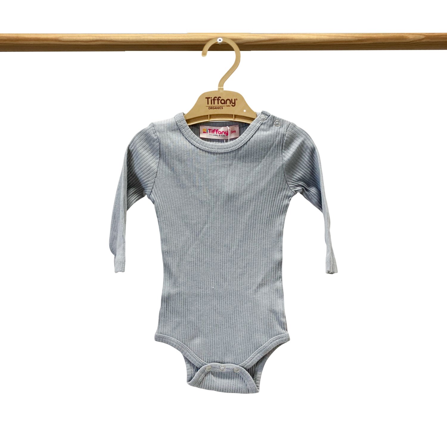 Tiffany Baby Organik Theme Uzun Kol Çıtçıtlı Body 88011 Mavi