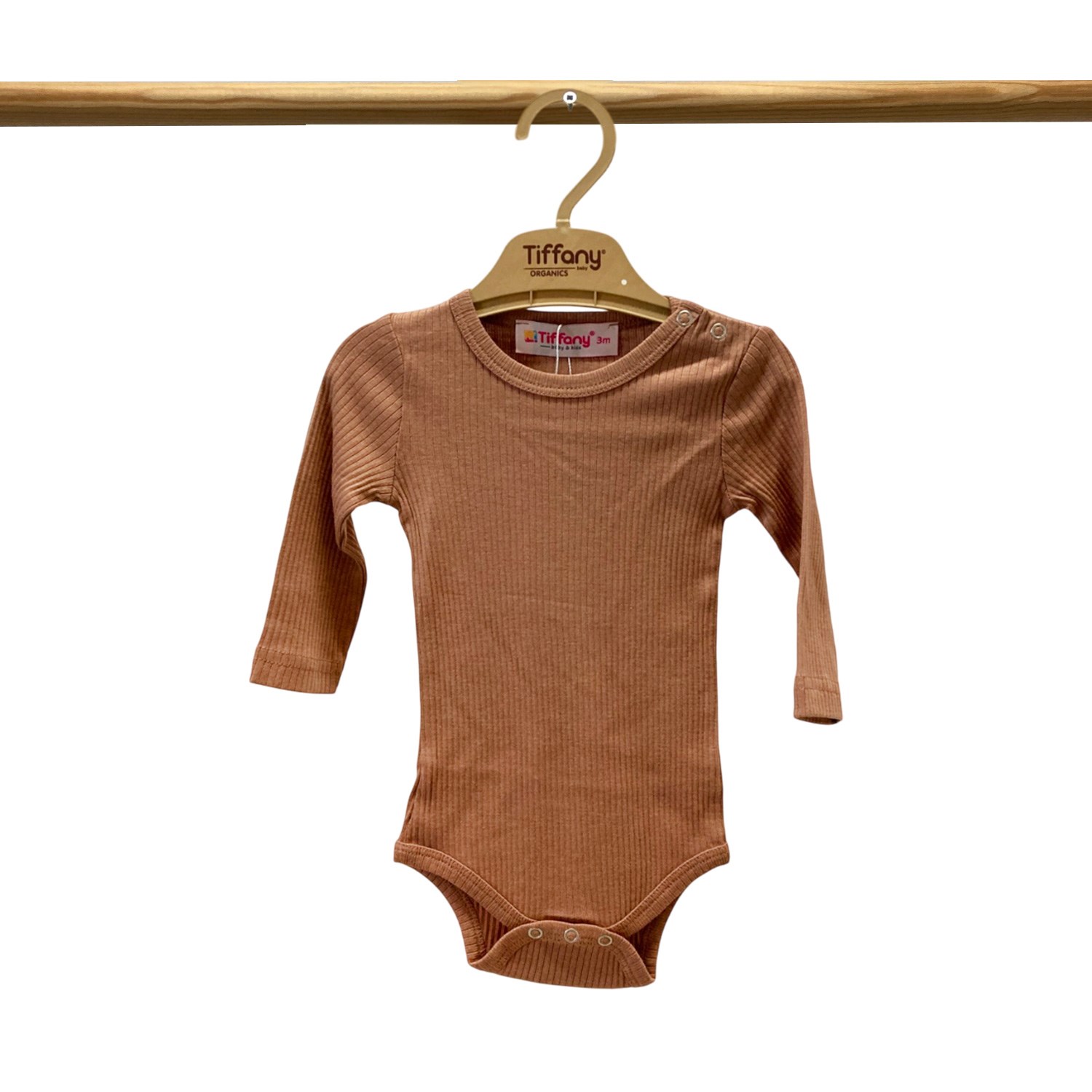 Tiffany Baby Organik Theme Uzun Kol Çıtçıtlı Body 88011 Şeftali